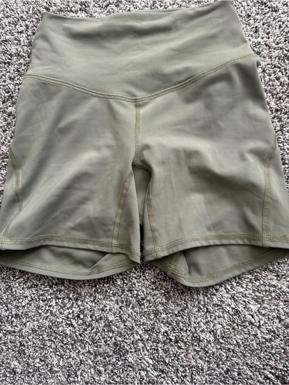 High-Rise Olive Green Women’s Bike Shorts (ADULT SMALL)